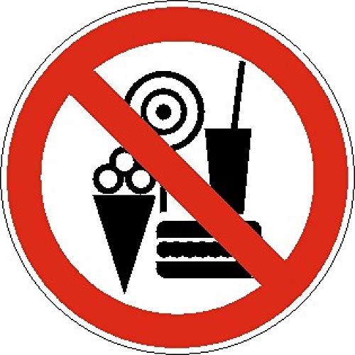 Aufkleber: Essen, Getränke und Eis verboten - Aufkleber 100 mm von Schrall