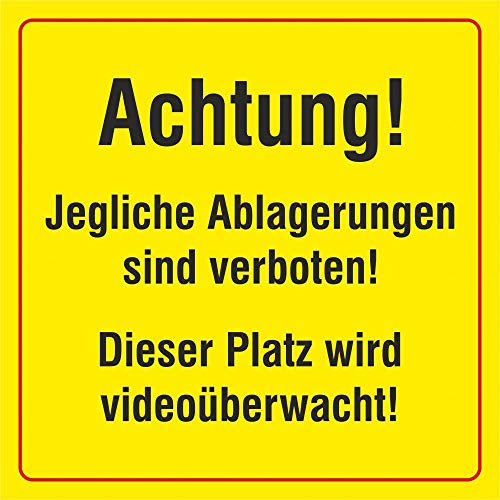 Aufkleber: Jegliche Ablagerungen sind verboten! - 200 x 200 mm, Aufkleber Aufkleber: Jegliche Ablagerungen sind verboten! - 200 x 200 mm, Aufkleber von Schrall