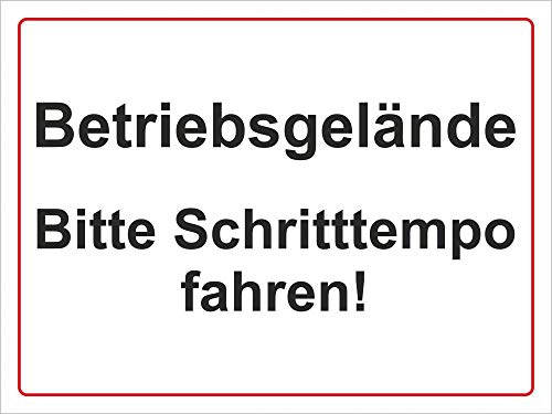 Schild: Betriebsgelände Schritttempo - 300x225mm einseitiger Druck | Aluverbund Schild: Betriebsgelände Schritttempo - 300x225mm einseitiger Druck | Aluverbund von Schrall