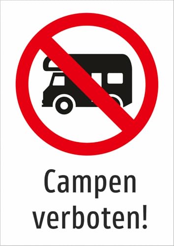 Schild: Campen verboten! - 594x420mm einseitiger Druck | Aluverbundschild Schild: Campen verboten! - 594x420mm einseitiger Druck | Aluverbundschild von Schrall