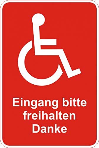 Schild: Eingang frei halten Rollstuhl rot - 420x297mm einseitiger Druck | Aluverbundschild Schild: Eingang frei halten Rollstuhl rot - 420x297mm einseitiger Druck | Aluverbundschild von Schrall