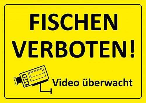 Schild: Fischen verboten - Video überwacht - 300x210mm einseitiger Druck | Aluverbund Schild: Fischen verboten - Video überwacht - 300x210mm einseitiger Druck | Aluverbund von Schrall