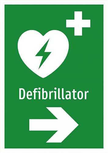 Schild: Hinweisschild Defibrillator - A4, 297x210mm, einseitiger Druck | Aluverbundschild| nachleuchtend von Schrall