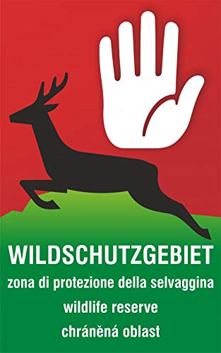 Schild: Wildschutzgebiet - Aluverbundtafel A4 (210 x 297 mm) nachleuchtend von Schrall