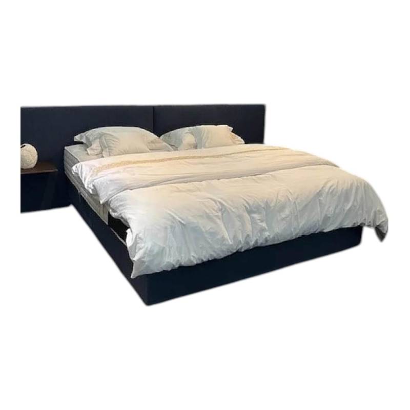 Boxspringbett Basis 25B Stoff Nils 450 Denim Mit Keder Grau Kopfteil Paio Leder ... von Schramm