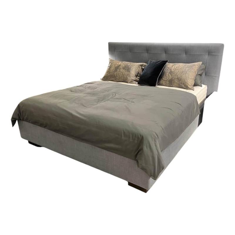 Boxspringbett Gala Rahmen 28M 3B Stoff Nils 440 Sky Grau Blau Kopfteil Quadro  F... von Schramm