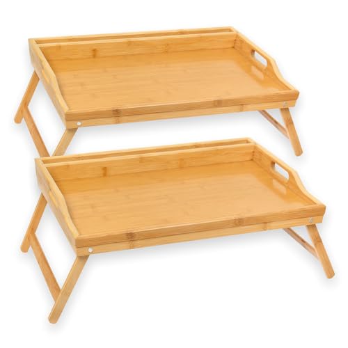 Schramm Rocco e.K. 2 Stück Frühstückstablett Bambus Tablett wählbar in 2 Bambustablett klappbar Serviertablett Frühstück Betttablett mit Tabletthalterung Ablagefach, Farbe:Bambus Schramm Rocco e.K. 2 Stück Frühstückstablett Bambus Tablett wählbar in 2 Bambustablett klappbar Serviertablett Frühstück Betttablett mit Tabletthalterung Ablagefach, Farbe:Bambus von Schramm