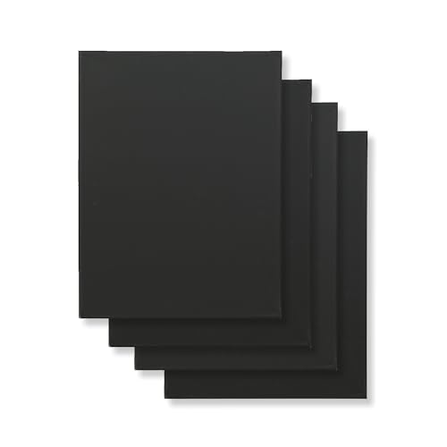Schramm® 4 Stück Kanevas Keilrahmen schwarz in 2 verschiedenen Größen wählbar Keil Rahmen bespannt mit Baumwolle Leinwand, Größe:30 x 40 cm von Schramm