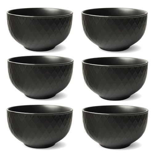 Schramm® 6 Stück Porzellanschüsseln in 3 verschiedenen Variationen wählbar 850 ml Müslischalen Salatschalen Porzellan Schale Schalenset 6er Pack Bowl, Farbe:schwarz matt von Schramm