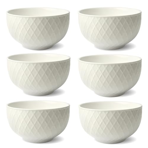 Schramm® 6 Stück Porzellanschüsseln in 3 verschiedenen Variationen wählbar 850 ml Müslischalen Salatschalen Porzellan Schale Schalenset 6er Pack Bowl, Farbe:weiß matt von Schramm
