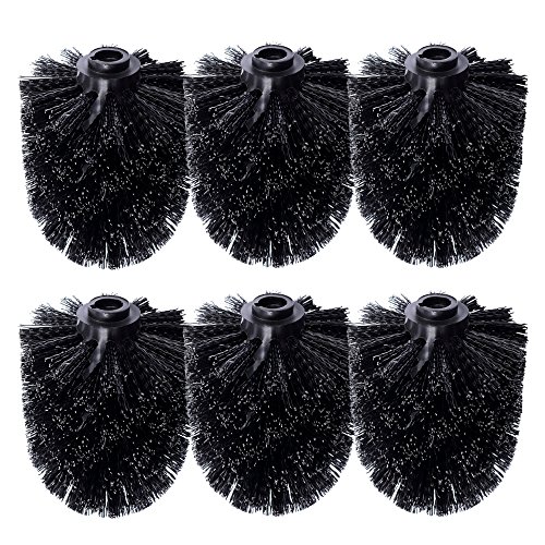 Schramm® 6 Stück WC Ersatzbürstenkopf schwarz Ersatzbürsten schwarzer Bürstenkopf einzeln wechselbar Black Toilettenbürste Toilettenbürsten Ersatztoilettenbürste Toiletten bürsten von Schramm