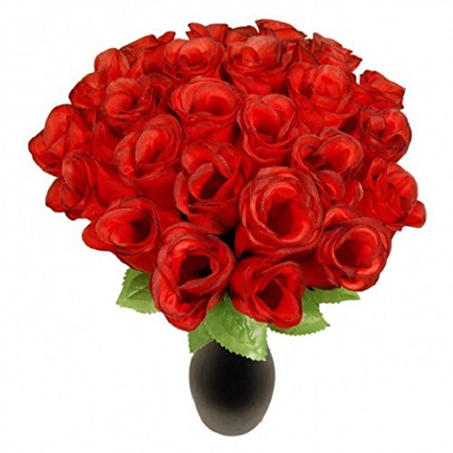 Schramm® 72 Stück Hecken 26cm Rosen rot Kunstblumen Seidenblumen Rote Rose von Schramm