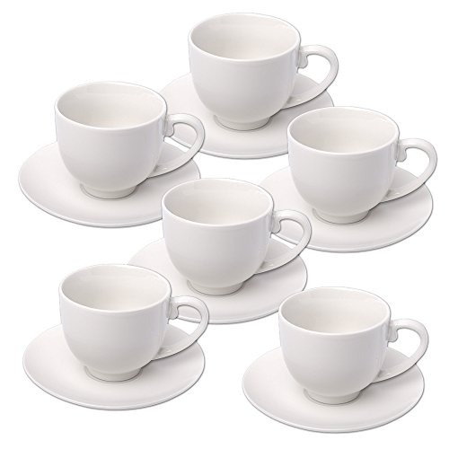 Schramm® Espressotassen Set 12-teilig 6 Espresso Tassen mit 6 Untertassen 100ml Espressotassenset Kaffee Tassen Tasse Set von Schramm