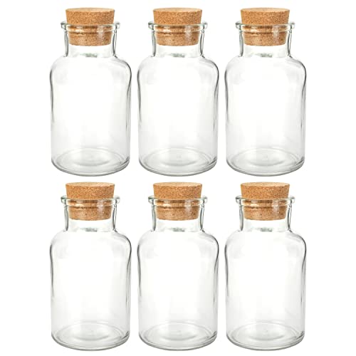 Schramm® Gewürzgläser 150 ml rund 10,3 x 5,8 cm wählbar 6, 12 oder 24 Stück mit Kork Verschluss inkl. Etiketten verschiedene Anzahl wählbar Aufbewahrungsgläser, Größe:6 Stück von Schramm