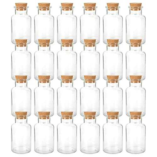 Schramm® Gewürzgläser 300ml rund wählbar 6, 12 oder 24 Stück 14 x 6,8 cm mit Kork Verschluss inkl. Etiketten verschiedene Anzahl wählbar Aufbewahrungsgläser, Größe:24 Stück von Schramm
