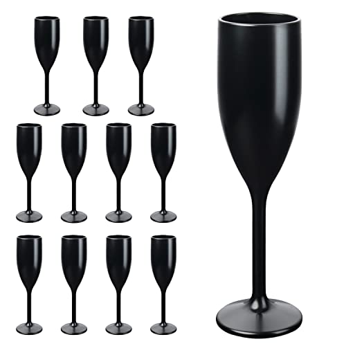 Schramm® Mehrweg Sektgläser in schwarz wählbar 6, 12, 24 oder 48 Stück 150 ml Champagner Glas Sektflöten Sektkelch Stielglas Champagner Gläser Fassungsvermögen, Größe:12 Stück von Schramm