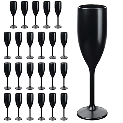Schramm® Mehrweg Sektgläser in schwarz wählbar 6, 12, 24 oder 48 Stück 150 ml Champagner Glas Sektflöten Sektkelch Stielglas Champagner Gläser Fassungsvermögen, Größe:24 Stück von Schramm