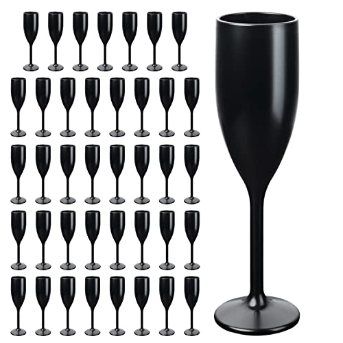 Schramm® Mehrweg Sektgläser in schwarz wählbar 6, 12, 24 oder 48 Stück 150 ml Champagner Glas Sektflöten Sektkelch Stielglas Champagner Gläser Fassungsvermögen, Größe:48 Stück von Schramm