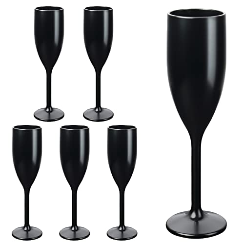 Schramm® Mehrweg Sektgläser in schwarz wählbar 6, 12, 24 oder 48 Stück 150 ml Champagner Glas Sektflöten Sektkelch Stielglas Champagner Gläser Fassungsvermögen, Größe:6 Stück von Schramm