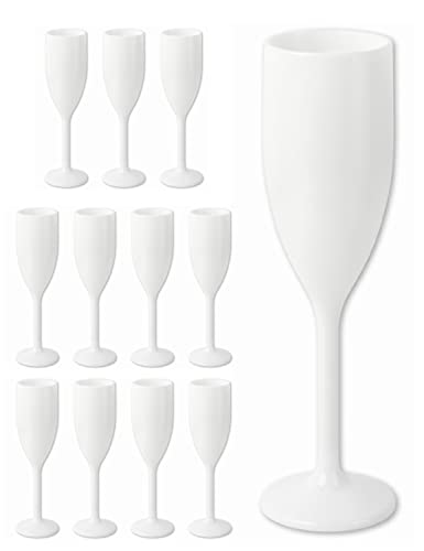 Schramm® Mehrweg Sektgläser in weiß wählbar 6, 12, 24 oder 48 Stück 150 ml Champagner Glas Sektflöten Sektkelch Stielglas Champagner Gläser Fassungsvermögen, Größe:12 Stück von Schramm