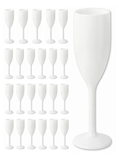Schramm® Mehrweg Sektgläser in weiß wählbar 6, 12, 24 oder 48 Stück 150 ml Champagner Glas Sektflöten Sektkelch Stielglas Champagner Gläser Fassungsvermögen, Größe:24 Stück von Schramm
