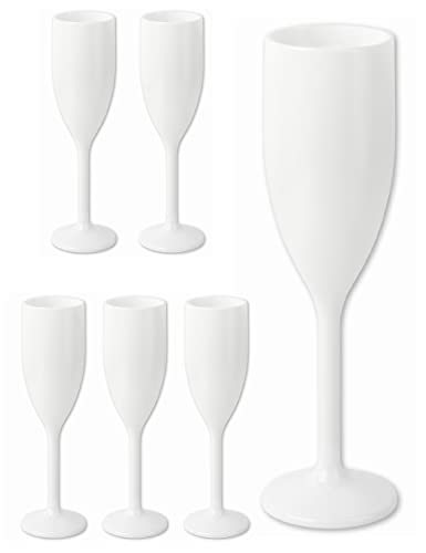 Schramm® Mehrweg Sektgläser in weiß wählbar 6, 12, 24 oder 48 Stück 150 ml Champagner Glas Sektflöten Sektkelch Stielglas Champagner Gläser Fassungsvermögen, Größe:6 Stück von Schramm