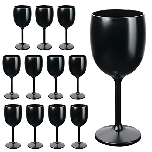 Schramm® Mehrweg Weingläser in schwarz wählbar 6, 12, 24 oder 48 Stück Champagner Glas Sektflöten Sektkelch Stielglas Champagner Gläser Fassungsvermögen, Größe:12 Stück von Schramm