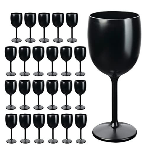 Schramm® Mehrweg Weingläser in schwarz wählbar 6, 12, 24 oder 48 Stück Champagner Glas Sektflöten Sektkelch Stielglas Champagner Gläser Fassungsvermögen, Größe:24 Stück von Schramm