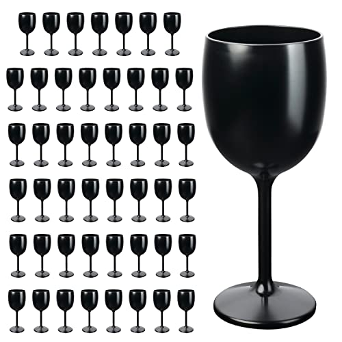 Schramm® Mehrweg Weingläser in schwarz wählbar 6, 12, 24 oder 48 Stück Champagner Glas Sektflöten Sektkelch Stielglas Champagner Gläser Fassungsvermögen, Größe:48 Stück von Schramm