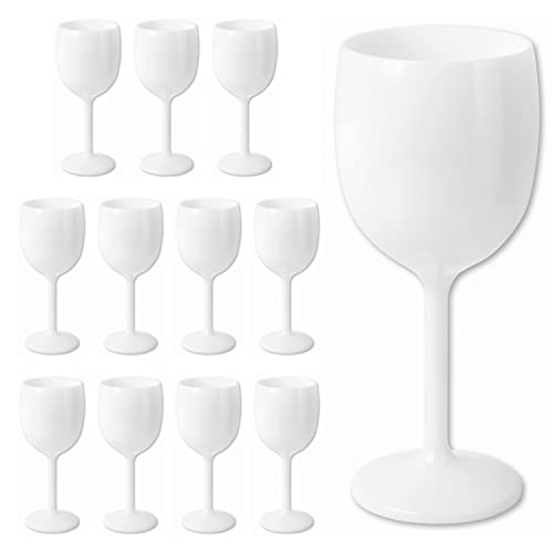 Schramm® Mehrweg Weingläser in weiß wählbar 6, 12, 24 oder 48 Stück Champagner Glas Sektflöten Sektkelch Stielglas Champagner Gläser Fassungsvermögen ca. 300ml, Größe:12 Stück von Schramm