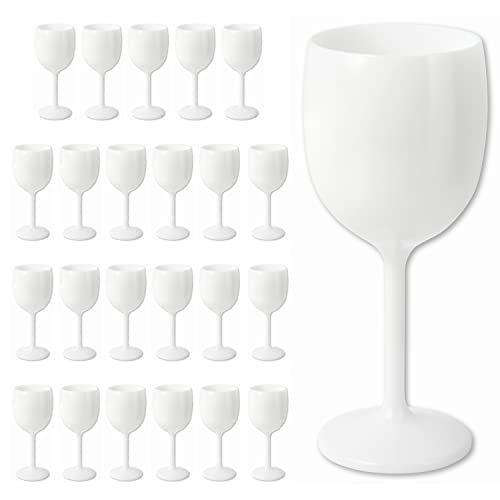 Schramm® Mehrweg Weingläser in weiß wählbar 6, 12, 24 oder 48 Stück Champagner Glas Sektflöten Sektkelch Stielglas Champagner Gläser Fassungsvermögen ca. 300ml, Größe:24 Stück von Schramm