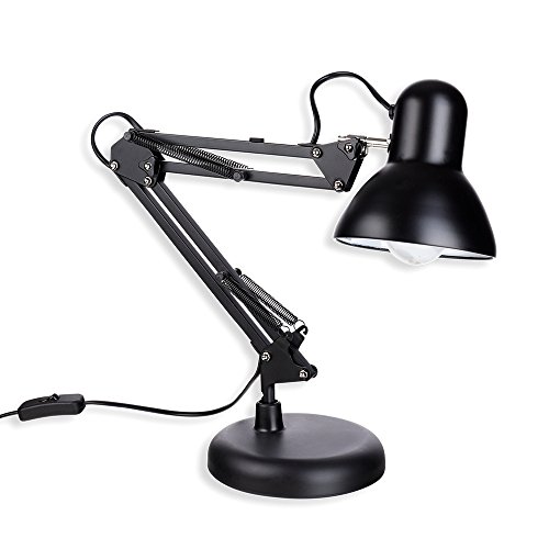 Schramm Retro Schreibtischlampe in schwarz aus Metall mit Gelenkarm Arbeitslampe ohne Glühbirne Bürolampe Lampe Lampen von Schramm