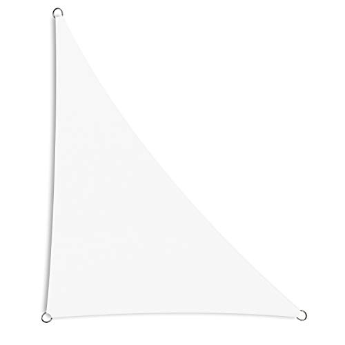 Schramm® Sonnensegel dreieckig in verschiedenen Größen und Farben Sonnenschutz Sichtschutz Windschutz, Farbe:Weiss, Größe:4 m x 4 m x 5.65 m von Schramm