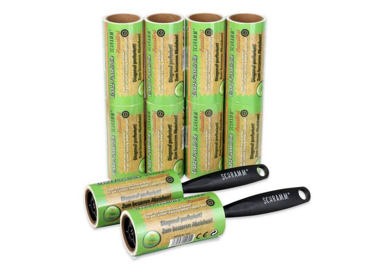 Schramm Fusselroller Schramm® 10 Stück Fusselrollen 2 Abroller inkl. 10 Rollen a 60 Blatt Fusselroller schwarzer Kunstoff Fussel Dreck Schmutz Staub Rolle Rollen Bürste Bürsten 10er Pack von Schramm