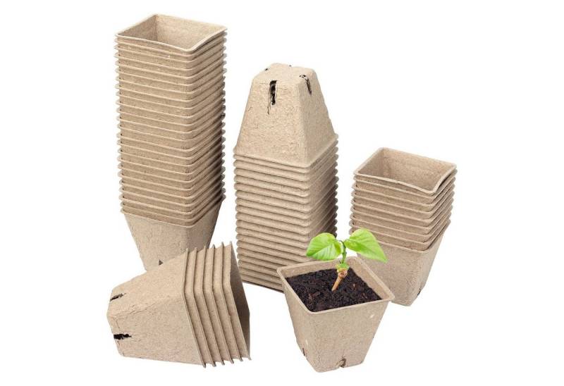 Schramm Kräutertopf Schramm® Anzuchttöpfe 20, 60 oder 100 Stück aus Zellulose Höhe: 5,5 cm biologisch abbaubar Pflanztopf Pflanztöpfe (60 St) von Schramm