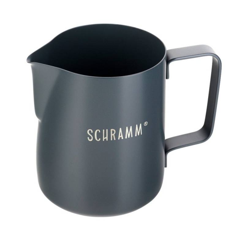 Schramm Milchkanne Schramm® Milchkännchen Milchkanne in schwarz oder grau Edelstahl 350ml Milch aufschäumen Krug Aufschäumkännchen mit Baristastift von Schramm