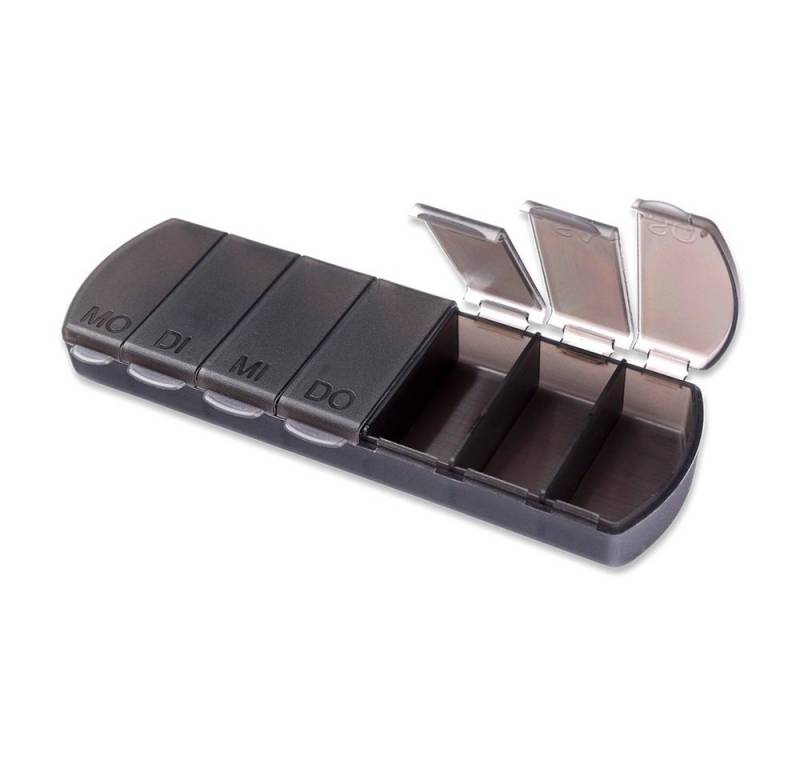 Schramm Pillendose Schramm® Tablettenbox schwarz 11x4 x1,5cm Pillen Tabletten Box 7 Tage Schachtel Tablettendose Pillendose Pillenbox Tablettenboxen Pillendosen Pillen Dose von Schramm