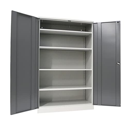 Schrank & Stuhl Werkzeugschrank Obelixxx – Werkstattschrank mit 4 höhenverstellbaren Fachböden, Stahlschrank für Werkzeuge, 195 x 120 x 50 cm (H x B x T), Grau/Anthrazit von Schrank & Stuhl