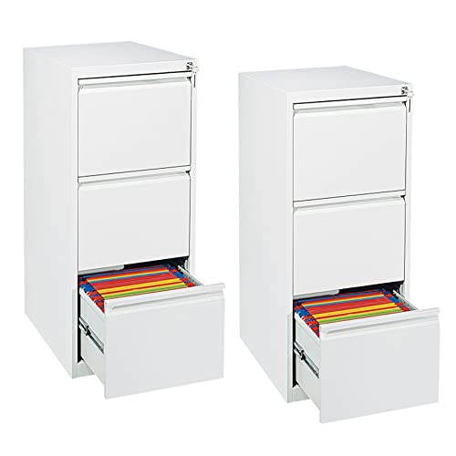 Schrank & Stuhl 2 Stück Hängeregisterschränke einbahnig – Hängemappenschränke mit je 3 Schüben für DIN A4, abschließbar, komplett montiert, 101 x 40 x 62 cm, Weiß Schrank & Stuhl 2 Stück Hängeregisterschränke einbahnig – Hängemappenschränke mit je 3 Schüben für DIN A4, abschließbar, komplett montiert, 101 x 40 x 62 cm, Weiß von Schrank & Stuhl