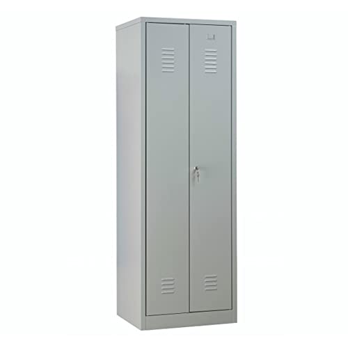 Schrank & Stuhl Doppelspind mit Trennwand – zur Trennung von Arbeits- und Privatkleidung 180x60x50cm, 2 Abteile für eine Person, Zylinderschloss, Grau Schrank & Stuhl Doppelspind mit Trennwand – zur Trennung von Arbeits- und Privatkleidung 180x60x50cm, 2 Abteile für eine Person, Zylinderschloss, Grau von Schrank & Stuhl