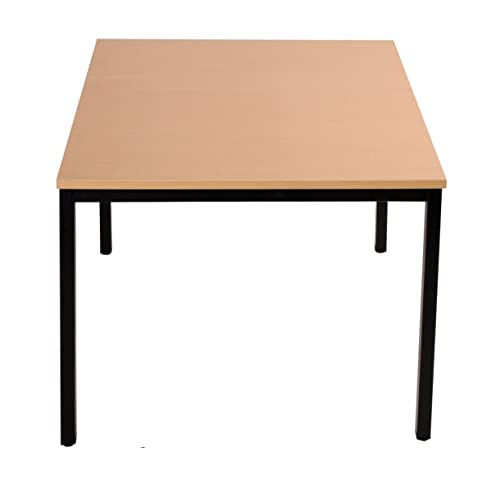 Schrank & Stuhl Mehrzwecktisch – Bürotisch mit Holztischplatte und verstellbaren Füßen, quadratischer Schreibtisch, einfache Montage und leicht zu reinigen, 80 x 80 cm, Buche von Schrank & Stuhl