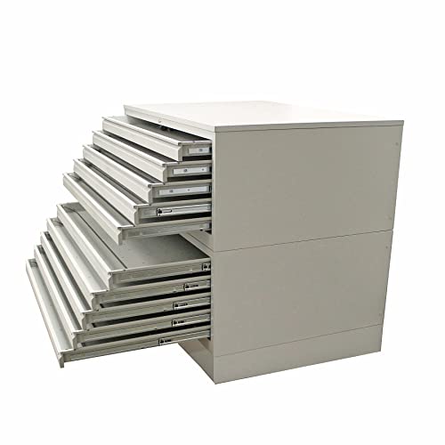 Schrank & Stuhl Planschrank – Grafikschrank mit 10 Schüben für DIN A0 Formate, Flachablageschrank mit Sockel in Lichtgrau (RAL 7035), Komplett montiert, 102 x 140 x 95 cm von Schrank & Stuhl