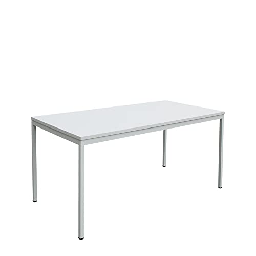 Schrank & Stuhl Schreibtisch – Bürotisch mit Holztischplatte und verstellbaren Füßen, einfache Montage und leicht zu reinigen, 140 x 80 cm, Grau von Schrank & Stuhl
