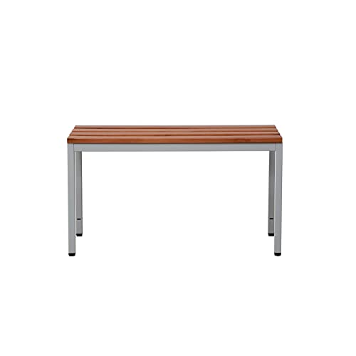 Schrank & Stuhl Sitzbank | Garderobenbank freistehend, 80 cm breit, Grau/Buche von Schrank & Stuhl