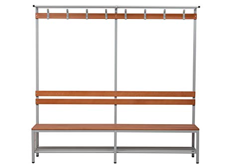 Schrank & Stuhl Umkleidesitzbank 200 cm mit Hut- & Schuhrost von Schrank & Stuhl