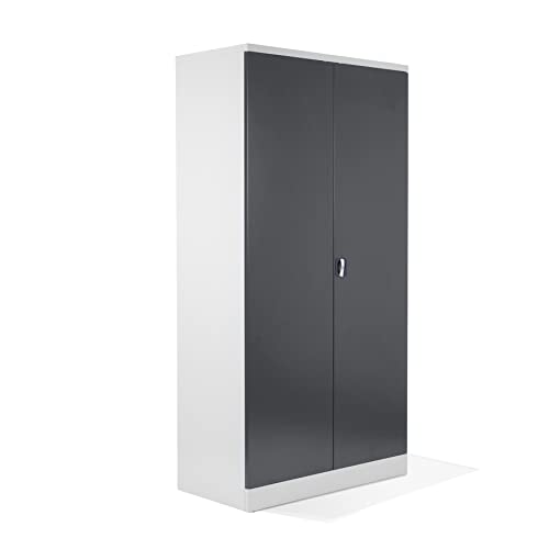 Schrank & Stuhl XXL Werkzeugschrank – Werkstattschrank/Stahlschrank mit 4 höhenverstellbaren, vollverzinkten Fachböden, 195x92x60, Weiß/Anthrazit von Schrank & Stuhl
