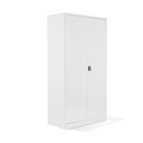 Schrank & Stuhl XXL Werkzeugschrank – Werkstattschrank mit 4 höhenverstellbaren Fachböden, Stahlschrank für Werkzeuge, 195 x 92 x 60 cm (H x B x T), Weiß von Schrank & Stuhl