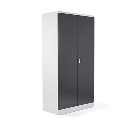 Schrank & Stuhl XXL Werkzeugschrank – Werkstattschrank mit 4 höhenverstellbaren Fachböden, Stahlschrank für Werkzeuge, 195 x 92 x 60 cm (H x B x T), Grau/Anthrazit von Schrank & Stuhl