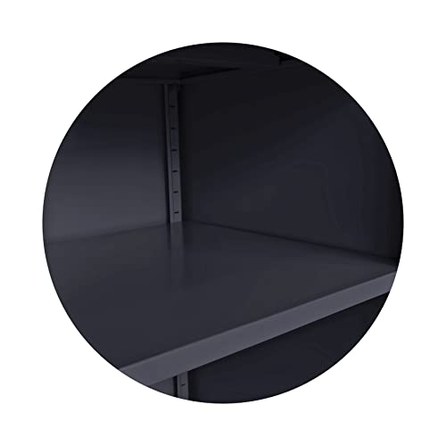 zusätzlicher Fachboden | Einlegeboden für Flügeltürenschrank | Stahlschrank 92x50 cm (BxT) inklusive je 4 Fachbodenträger (anthrazit (RAL 7016)) von Schrank & Stuhl