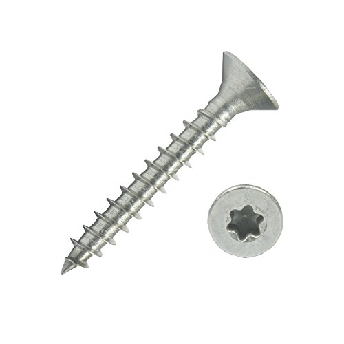 1000 Stück Edelstahl-Schrauben 5x35 mm Vollgewinde Torx - Spanplattenschrauben mit Senkkopf - Holzschrauben/Holzbauschrauben - Werkstoff A2 VA V2A - Edelstahlschrauben/Universalschrauben TX25 von Schrauben-Niro.de